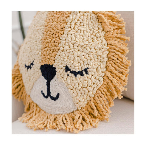 12" 12" Crane Baby Pillow, Decorative Round Animal Pillow for Nursery and Toddler Rooms, Lion, x