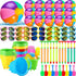 Tanlade 75 Pcs End of Year Students Gift, Kids Beach Pool Party Favors Sand Buckets Shovels Neon Sunglasses Inflatable