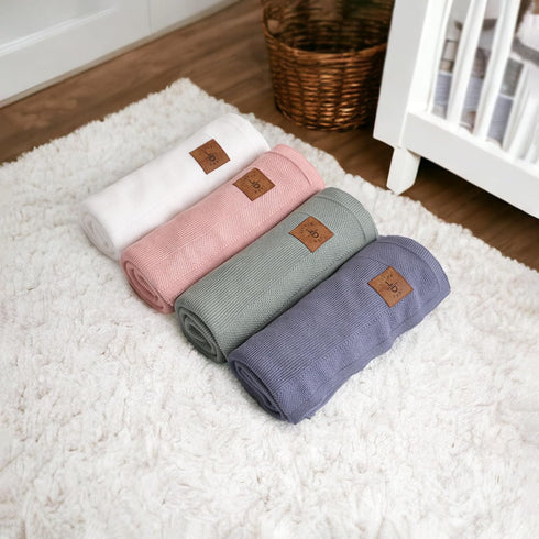 30x40 Inches Hypoallergenic Silky Baby Blanket - White, Oeko-TEX Certified, Thermal-Regulating, Soft Knit for Girls