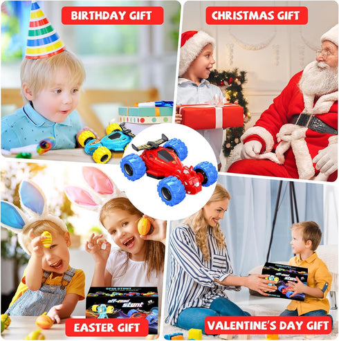 3-4 Cars,2 360 3 Toddler Monster Truck Toys,Dinosaur Toys for Ages Friction Spin Stunt Race PCS Push and Go Baby Toy