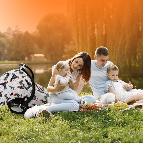 40"x30") Dear Baby Gear - Baby Car Seat Canopy - Infant Car Seats Covers - Carseat Canopies for Boys and Girls