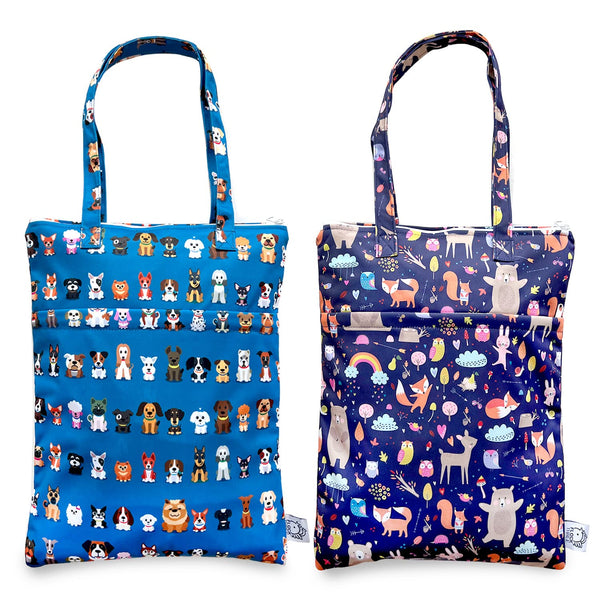 FLOCK THREE 2pcs Wet Dry Bag Waterproof Tote Reusable Wet Clothes Baby