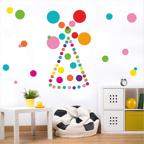 PARLAIM Polka Dot Wall Stickers for Bedroom Living Room - 130 Circles Decals for Kids Boys and Girls