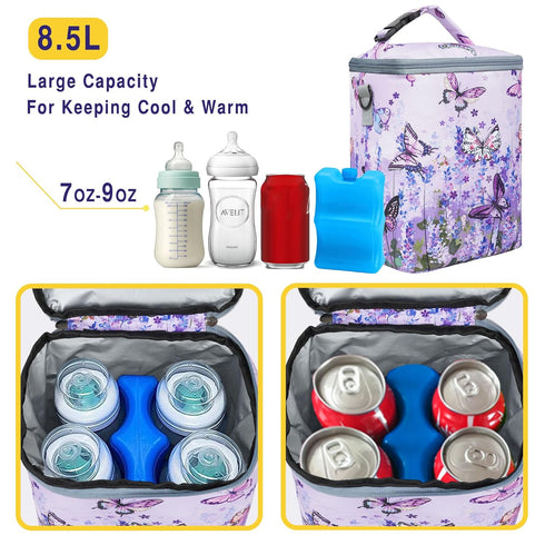 BLantt Pack 4 9 Breastmilk Bag with Ice Fits Bottles Up To Ounce Insulated Breast Milk Cooler on the Go with Strap Baby