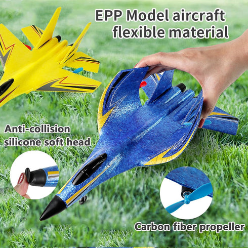 Generic 14+Ages Lights/3 Batteries,360 RC Airplane, Glider Aircraft,for Teens and Adults,Durable Lightweight Foam RC