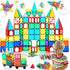 100PCS Magnetic Tiles Blocks for Kids Ages 3-8, STEM Educational Magnet Building Toys for Toddlers, Gifts for 3-8 Year