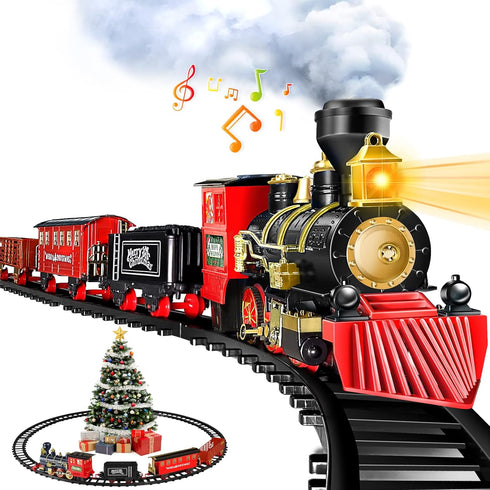 Gloween Christmas Train Sets for Under The Tree, Electric Train Toy with