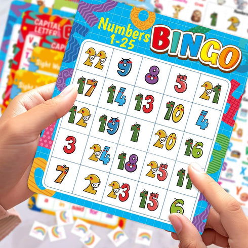 Set Counting Fancy Land Alphabet Bingo Game Kids Sight Word Bingo Number Letter Animal Board Game for Kindergarten