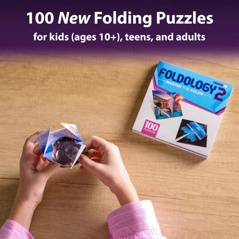 2 Pack). 100 10+ FOLDOLOGY - Master The Folds (Expansion Puzzle Game for Tweens, Teens, and Adults. Origami Brain