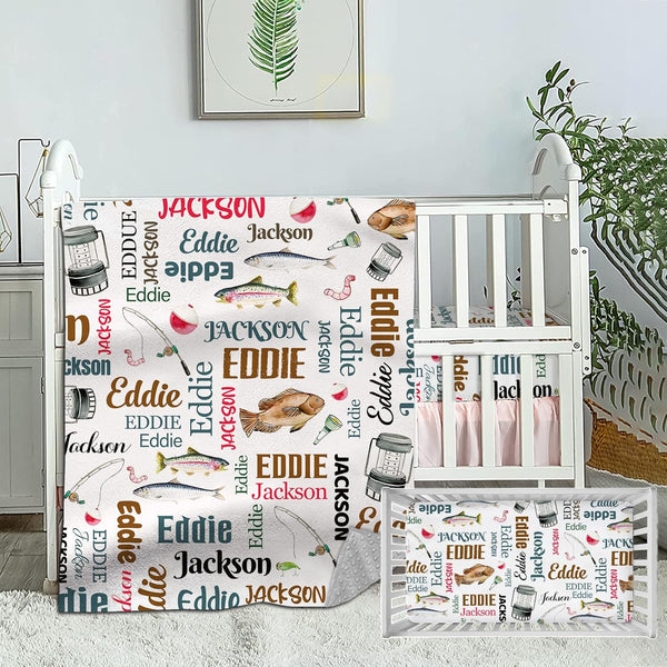Munific Personalized Crib Bedding Set for Boys Girls, Custom Baby Bedding Sets with