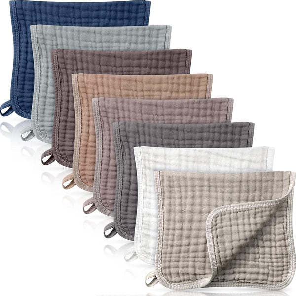 Remagr 8 Packs Muslin Burp Cloths Large 20" x 10", 6 Layers