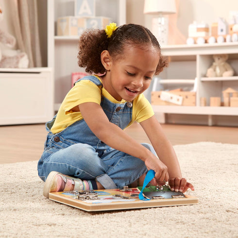 Melissa & Doug Locks and Latches Board - Wooden Educational Toy