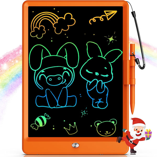 Bravokids LCD Writing Tablet, 10 Inch Doodle Board for Kids 3-8 Years Old, Educational Gift (Orange)