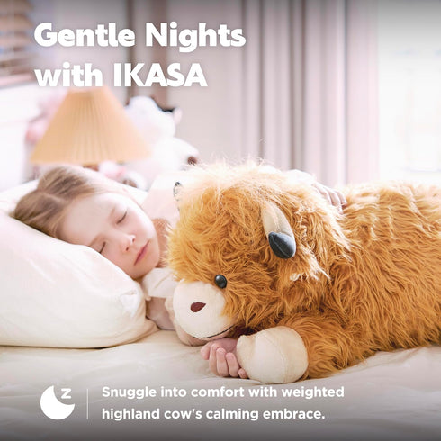 5 lbs Toy,24 inches IKASA Weighted Stuffed Animal Highland Cow Plush Giant Large Big Jumbo Soft Toys, Huge Size Cute