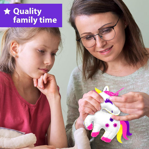 7 8 9 10 11 12 6 KRAFUN Unicorn Sewing Keyring Kit for Kids Age Learn Art & Craft, Includes Stuffed Animal Bear, Dog