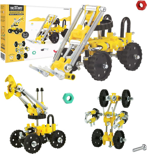 Build Your Own Excavator Toy, 150+ Pcs Vehicle Construction Toys, LoaderBit Educational STEM Kit for Ages 8-12
