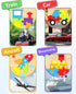 Wooden Vehicle Toddler Puzzles for 1 2 3 Years Old - Baby STEM Educational Toy Gift with 4 Vehicles Montessori
