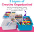 2800+ 2 18 4-12 Blue Squid Arts & Crafts Box (Blue)- pcs Deluxe Craft Supplies Box, Drawers, Compartments, Sturdy