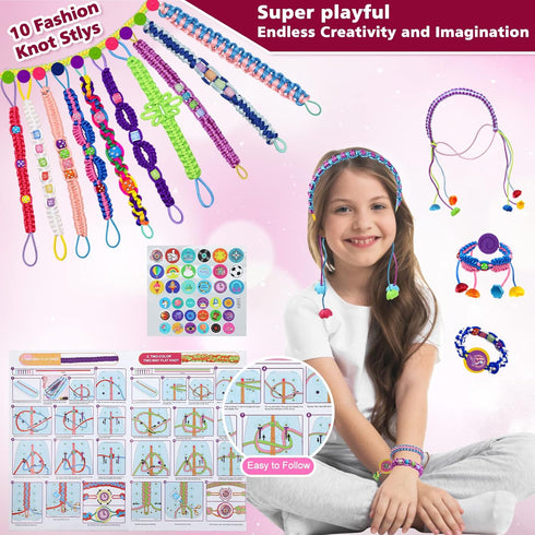 6 7 8 9 10-12, Friendship Bracelet Making Kit for Teen Girls - Arts and Crafts Ideas for Kids Age DIY Handmade Toys