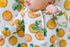 Orange Blossom Fitted Changing Pad Cover, Made from Viscose from Bamboo and Spandex Material, Fits Standard Changing