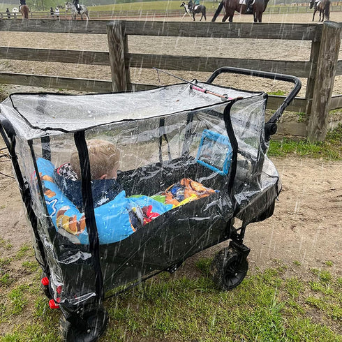 SYWAN Wagon Cover for Rain, Universal Rain Cover Water Proof Wind Cover Stroller Baby Trend Quad Radio Flyer Wagon Rain