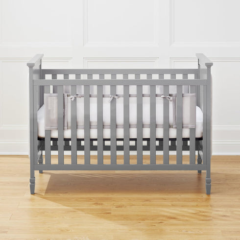 3mm 2FS 2 BreathableBaby Breathable Mesh Liner for Full-Size Cribs, Classic Mesh, Gray (Size Covers Sides)