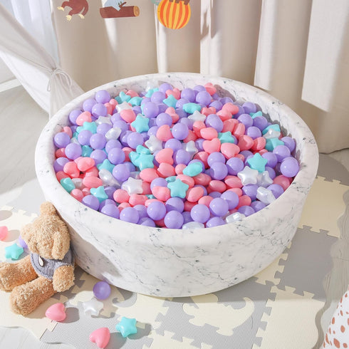 STARBOLO Ball Pit Balls for Kids, Mixed Star Heart Round Crush Proof Plastic Balls for Indoor Outdoor