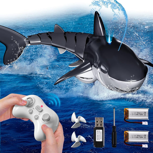 WATUDOU Remote Control Shark Toys for Boys Kids, 1:18 Scale High Simulation Shark