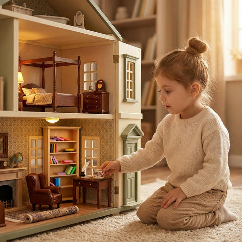 1:12 Scale Dollhouse Bookshelf, Doll House Model Storage Cabinet Wooden Miniature Bookcase Unfinished for Mini Book
