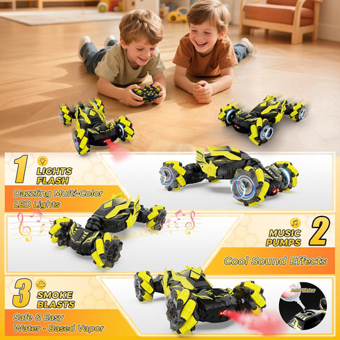 6-12 2.4GHz 4WD 360 6-12 Gesture Sensing RC Stunt Car, Toys for Years Old Boys, Hand Controlled Remote Controlled Car