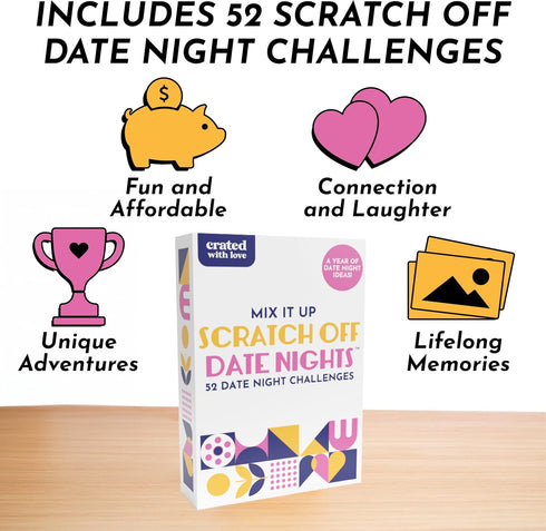 Mix It Up Scratch Off Date Night Ideas Deck - 52 Couples Dates, Gift Idea for Newlyweds, Bridal Shower