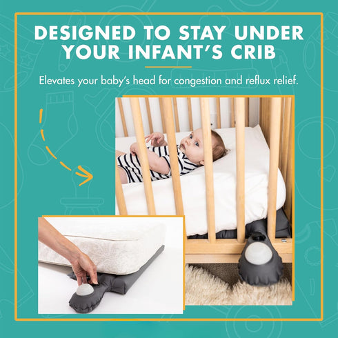 Inflatable Wedge Pillow for Colic Baby Relief Fully Adjustable Infant Sleeping Wedge to Help with Acid Reflux, GERD