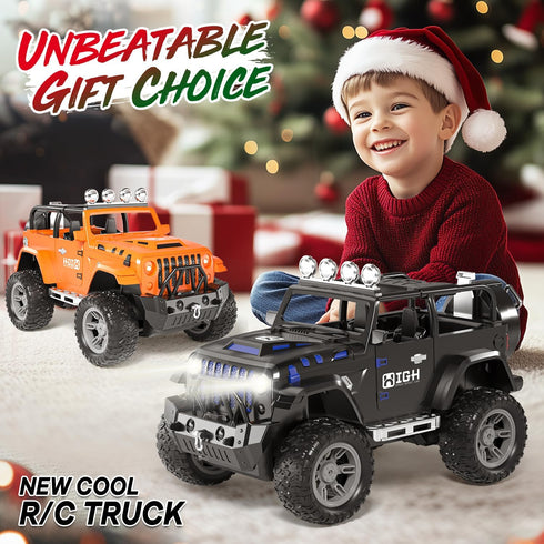 UCAI 1:16 2.4GHz Remote Control Car with Spray, Lights and Sound, Remote Control Jeep for Kids, All Terrain Off-Road