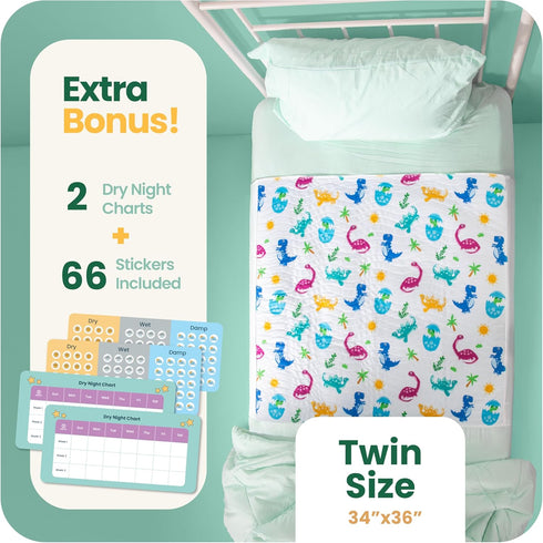 34x36 (2 Pack) IMPROVIA Pee Pads for Kids - Bed wetting Pads for Kids Potty Training Bed mats for Toddlers Waterproof
