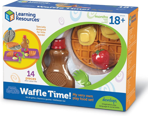 Learning Resources New Sprouts Waffle Time - Breakfast Pretend Play Food Kitchen Toys, Montessori Educational Game