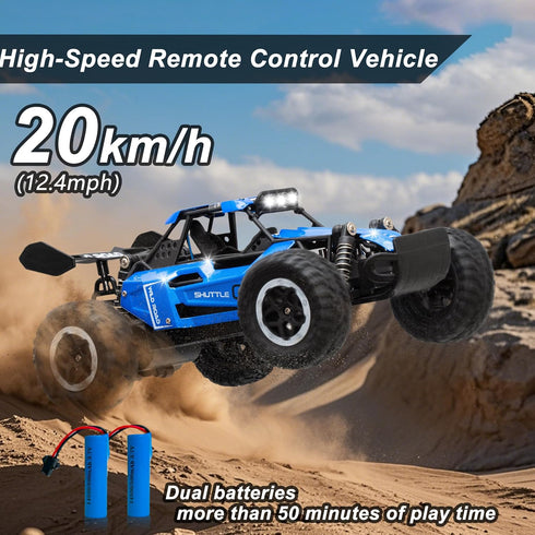 Great-JUNAMT 1:16 2WD 2.4GHz 20Km/h 3 4 5-12 Remote Control Car RC Cars All Terrain Monster Truck LED Headlights