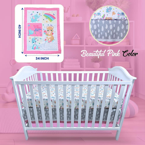 TrenD'Lay 4 Set, Set Sets Set, Set, Set, Piece Baby Girl Crib Bedding Crib Comforter for Girls, Crib for Girl, Baby