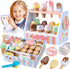 Set Counter Playset 3 4 5 6 Ehome Wooden Ice Cream Toys Pretend Play Food Store for Kids Serve Ice Cream Shop Kitchen