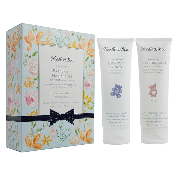 Noodle & Boo Baby Bath & Massage Gift Set Includes 4 oz