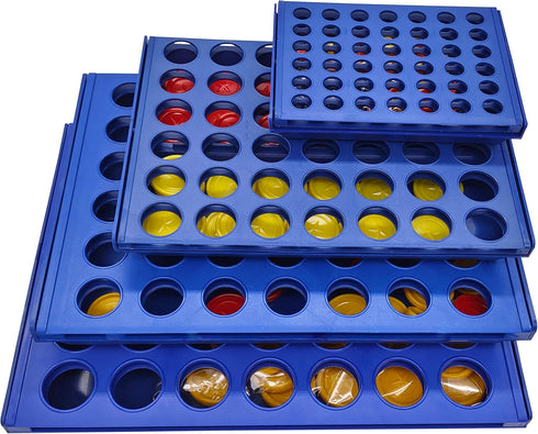 4 in a Line Game, Four in a Row Gaming Fun Set, Travel Portable Size with 6 Spare Discs Included