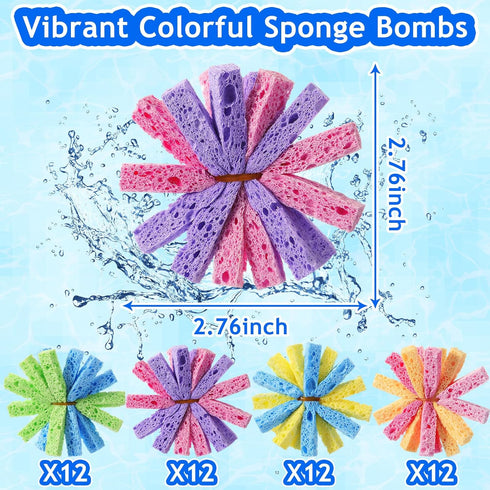 Blueweenly 48 Summer Pcs Reusable Water Balls for Outdoor Water Sponges Kids Games Toys Soft Quick Soak Pool Fight Toys