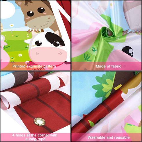 Farm Animals Toss Game with 3 Nylon Bean Bags, Indoor and Outdoor Party Game for Kids, Farmer Theme Decorations