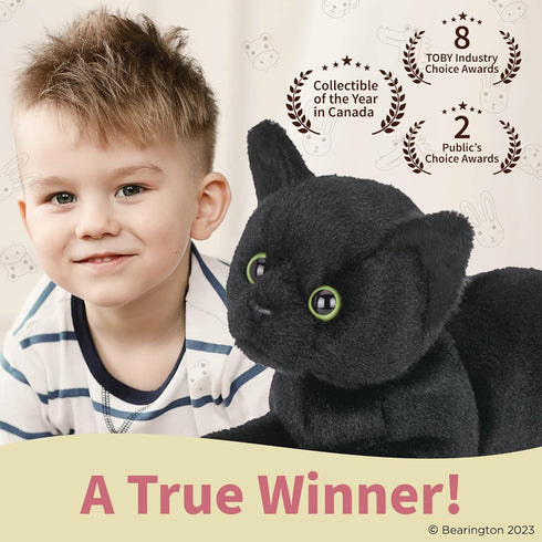 Bearington Lil’ Jinx Cat Plush - 8 Inch Black Cat Stuffed Animal