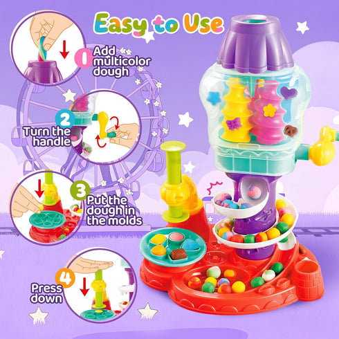 Sets 2-4, 4-8 Dough Play for Kids Ages Unicorn Theme Dough Tools Toys, Creations Dough Ferris Wheel Kits, Candy