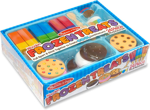 Frozen Set (24 3+ Melissa & Doug Wooden Treats Ice Cream Play pcs) - Play Food and Accessories Food Toys for Toddlers