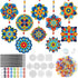 Dunzoom 30 Set Mandala Suncatchers Kits Mandala Flower DIY Suncatchers Craft Kits Make