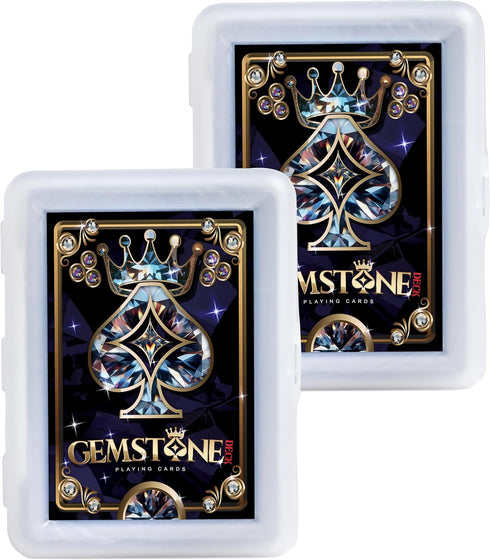 Gemstone Deck Premium Waterproof Playing Cards (2-Pack), 100% Plastic Water Proof for Pool Beach