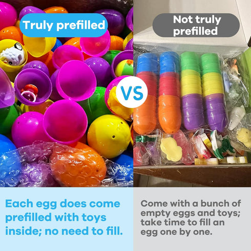 240 120 120 GOAUS Prefilled Easter Eggs with Toys Pcs, Eggs Truly Filled with Small Toys, Pre-filled Easter Egg Hunt