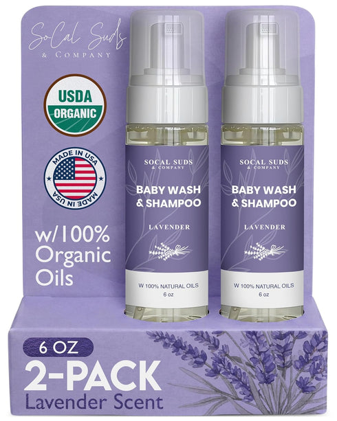 SoCal Suds & Company 2-in-1 Organic Foaming Baby Shampoo & Body Wash