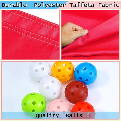 Kathfly Red Hole Tarp Team Building Game 98 x 70 Inch, Fun Learning Game with 8 Pcs Team Building Balls.